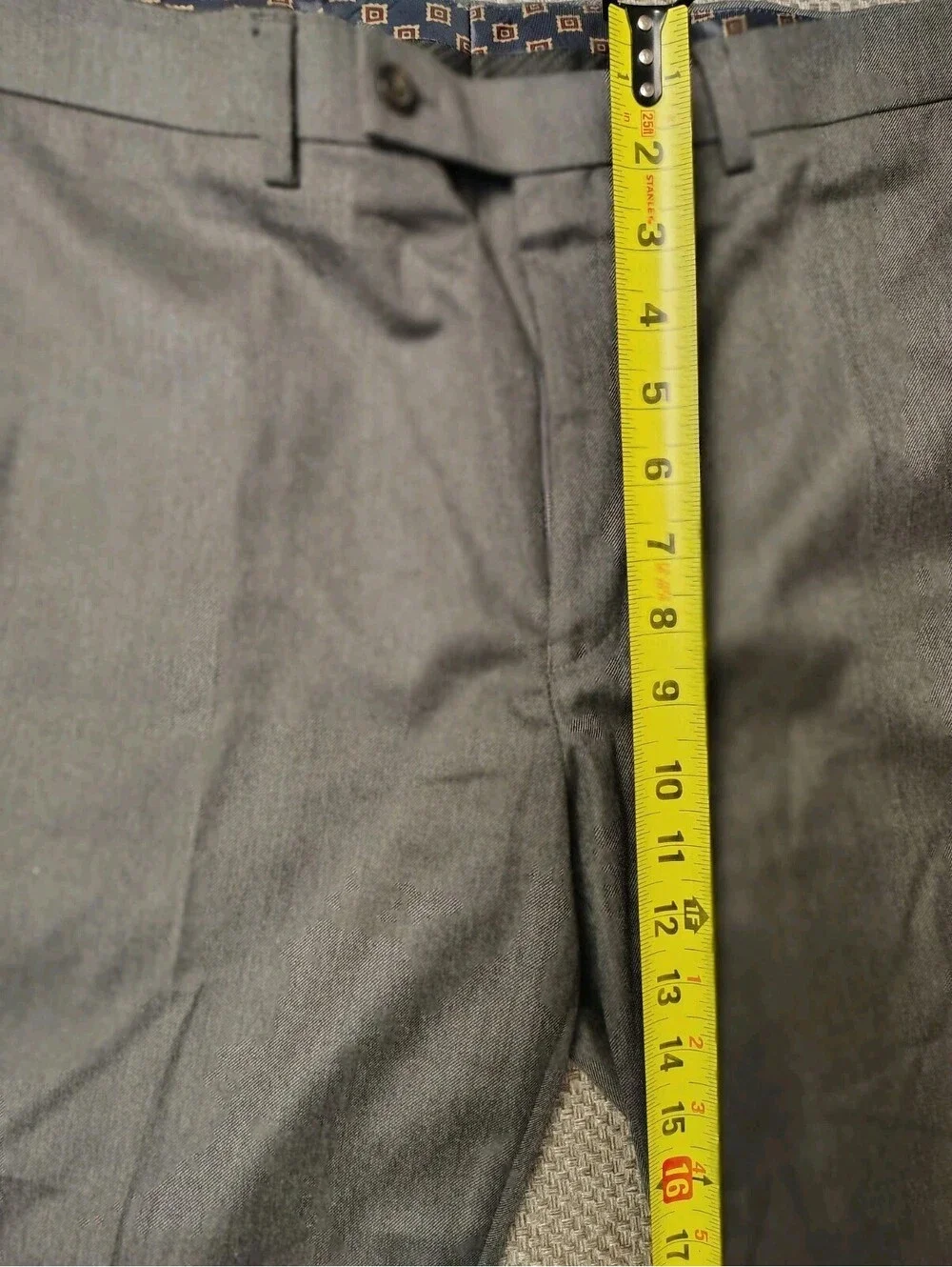 Lauren Ralph Lauren Men Dress Pants 38x32 Gray Flat Front Stretch Slacks 38W 32L